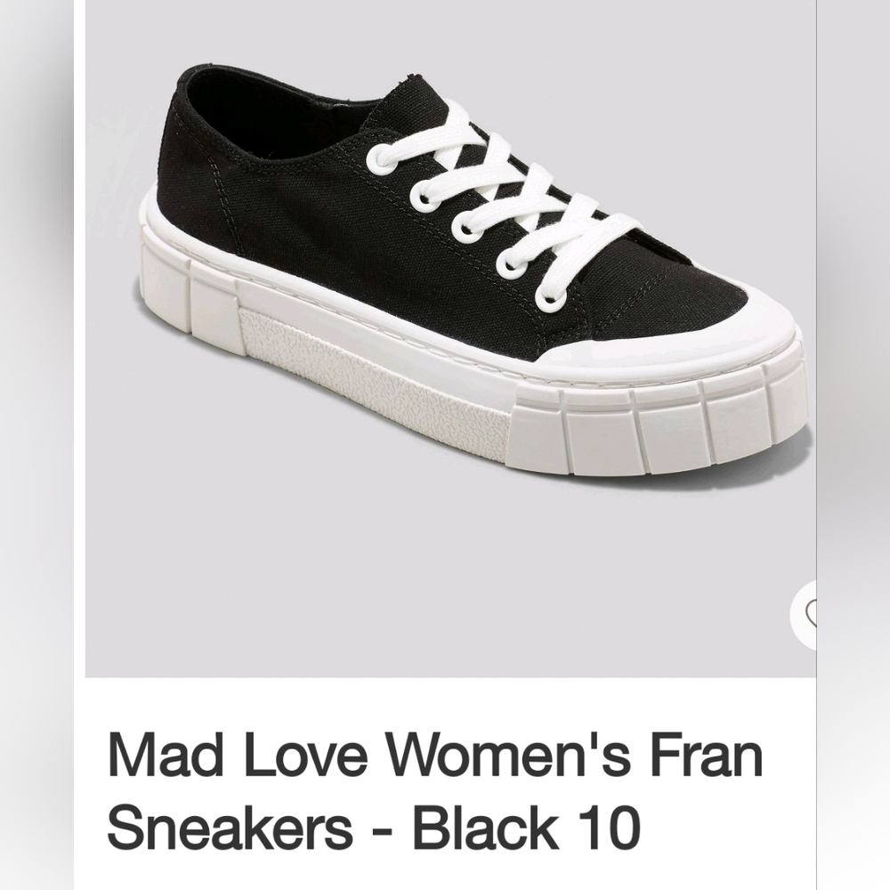 Mad Love Women's Fran Sneakers - Black SIZE: 10Casual cool lace up canvas Sneake
